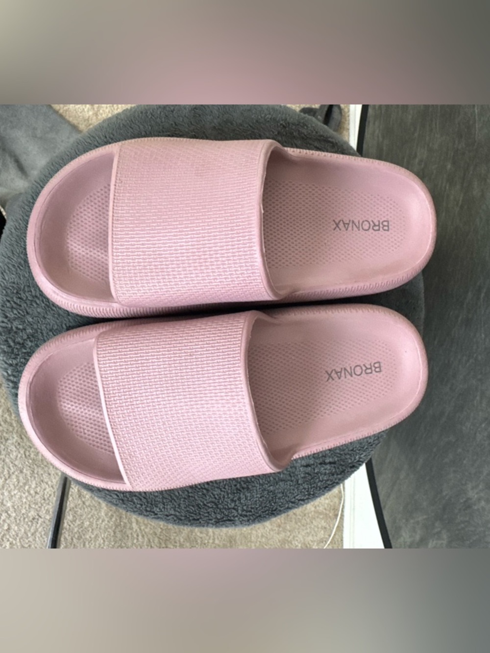 BRONAX Pink Cloud Slides Sandals | Cushioned Comfort Thick Sole | Size 9 - Picture 3 of 7